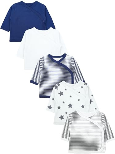 TupTam Baby Jungen Langarm Wickelshirt Baumwolle 5er Set