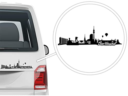 Auto-Dress Stadt Dortmund, Heck-Auto-Aufkleber 35cm x 12cm (210 Black Gloss)