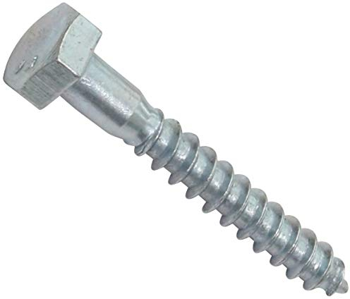 AERZETIX - C44596 - Lot de 10 - Tirefond/vis à bois M10x70mm - à tête hexagonale 6 pans - DIN571 - en acier-zingué - assemblage fixation charpente ossature contreplaqués agglomérés