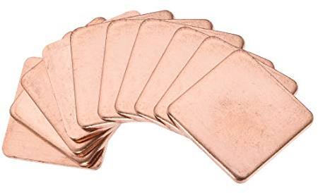 sourcing map 10Stk. Flach IC Chipatz Thermisch Kupfer Kühlkörper für CPU GPU RAM 20x20x1,5mm