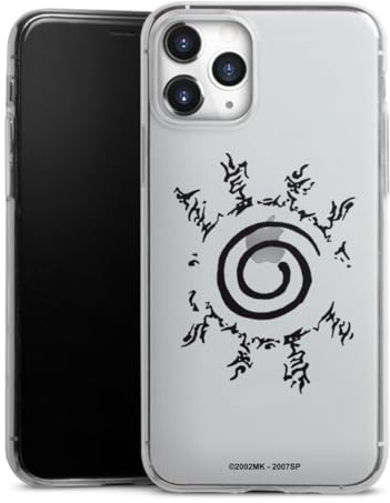 Slim Case kompatibel mit Apple iPhone 11 Pro Silikon Handyhülle transparent Hülle extra dünn Naruto Shippuden Siegel Uzumaki
