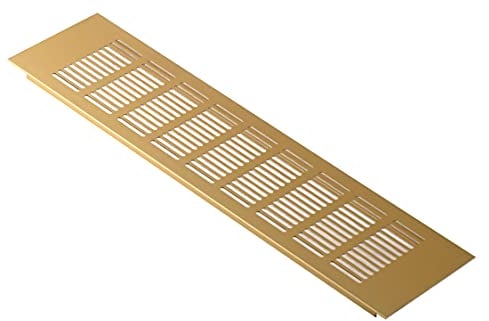 Steinberg14 Aluminum 400x100mm Vent Grill/Cover - Gold 16x4 inch Air Grate Plinth - Kitchen Worktop Grille - Door Ventilation grille