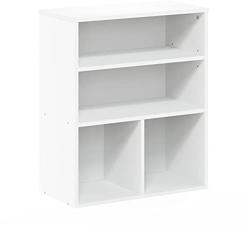 Furinno Pasir 3 Tier Display Bookcase, Display Shelf, White, 59.9 (W) x 71.4(H) x 30(D) cm