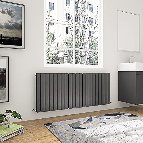Acezanble Horizontal Flat Panel Radiators Central Heating Anthracite Double Designer 600x1428mm