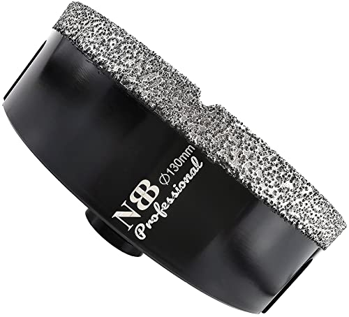 NBB Punta a tazza diamantata con M14, per foratura professionale a secco o ad umido su porcellana dura, ceramica, piastrelle, granito, marmo, veloce, durevole, per smerigliatrice angolare (130mm)