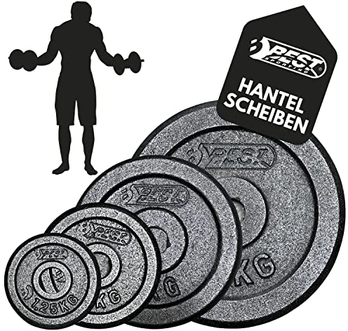 Best Sporting Gewichte Hantel PRO I Hantel Gewichte Set 1,25kg bis 10kg Hantelscheiben 30/31 mm für Kurz- und Langhanteln I Hantel Gewichte Set für erfolgreiches Hanteltraining I Weights set for home