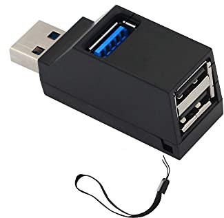 SHANFEILU USB Hub 90 Degree Splitter 3 Port USB 3.0 Adapter Portable Powered Data USB Hub High Speed Transfer for PC Laptop USB Flash Drives Black