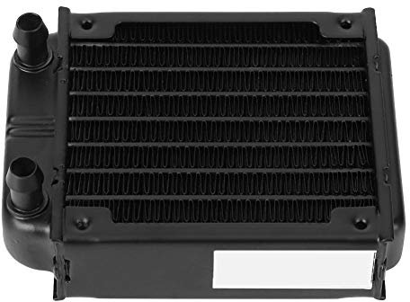 Aluminium-Wärmetauscher-Kühler, PL180A wassergekühlter Kühler, Wasserkühlsystem für PC-Computer-Kühlkörper (schwarz)