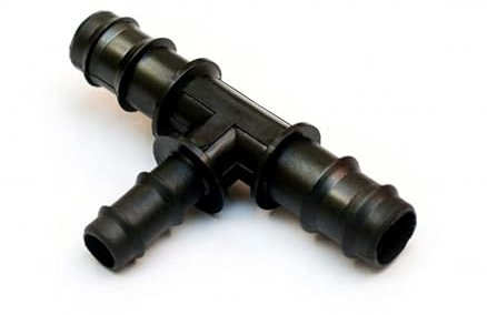 TEE A 90° PORTAGOMMA RIDOTTO IN PLASTICA PER TUBO POLIETILENE 25 mm x 16 mm x 25 mm (5)