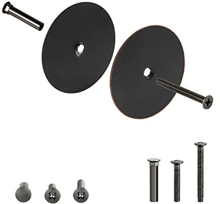 NAUBEA 1 Pack Door Hole Cover Plate Oil Rubbed Bronze Deadbolt Cover Plate 2 5/8 Diameter Round Door Knob Hole Filler Plate, 1 and 1.5 Screws, Reinforcer Locks and Doors for Home Security