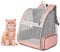 Zaino Trasportino per Animali Domestici, per Cani, Gatti, Cuccioli, Rete Completamente Ventilata, Approvato Dalle Compagnie Aeree, Progettato per Viaggi, Escursioni, Passeggiate All'Aperto (Rosa)