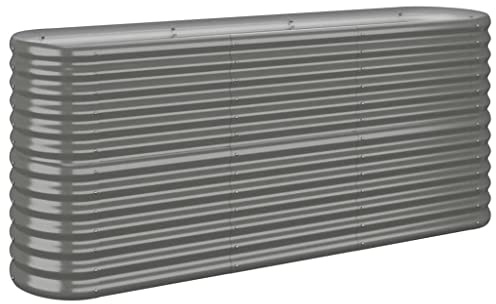vidaXL Garden Raised Bed Galvanised Steel 152x40x68 cm Grey