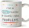 MUGFFINS Tazas para PROFESOR DE MATEMATICAS - En Inglés - Math teacher - 11 oz / 330 ml - Regalo original y divertido