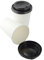 DUE ESSE S.N.C. DI SABATINI ALDO PZ 50 BICCHIERI IN CARTA BIANCHI DA 12 OZ (350 ML) + COPERCHIO NERO CON BECCUCCIO IDEALE PER ASPORTO BEVANDE CALDE