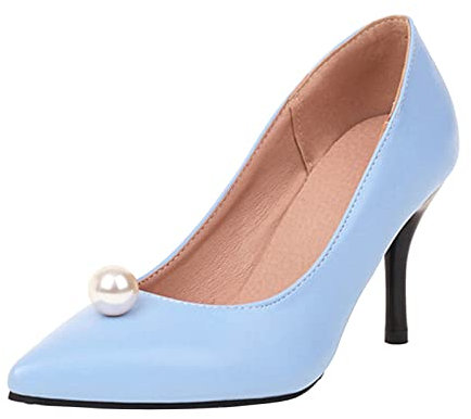 Decollete Donna, con Tacco Sexy Pianta Larga Scarpe Tacco Chiusi Davanti Pelle Casual Scarpe Decolte Tacco Basso Comodi Tacchi Eleganti Sposa Decollete Cerimonia