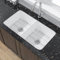Miuara Fregadero de cocina blanco de 32 pulgadas, doble tazón 50/50, fregadero de arcilla refractaria de montaje superior de 32 x 19 x 10 pulgadas, montaje doble, lavabo doble, con 2 accesorios