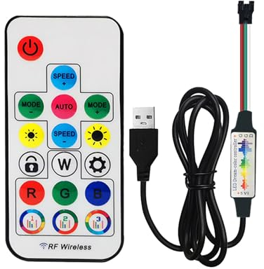 DC5-24V 17 Tasten USB Musik Led Controller 3Pin Mini RF Remote Für WS2812B WS2811 5050 RGB Einzeln Adressierbaren Streifen 358 Modi (17Keys Music USB)