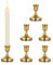 Inweder Portavelas Dorado Candelabro de Metal: 6 Piezas Porta Velas de Latón Portavelas Cónico Vintage Porta Velas de Ventana para Centro de Mesa Boda Navidad Chimenea Decoración del hogar