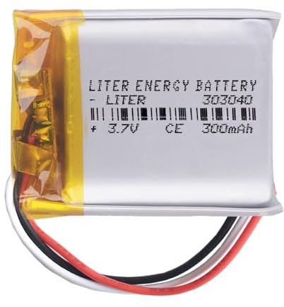 Akku 3 Batteriekabel 303040 LiPo 3.7V 300mAh 1.11Wh 1S 5C Liter Energy Battery Wiederaufladbar mit PCM Thermistor NTC für Elektronik - Nicht geeignet für Funksteuerung 42x30x3mm (3P|300mAh|303040)