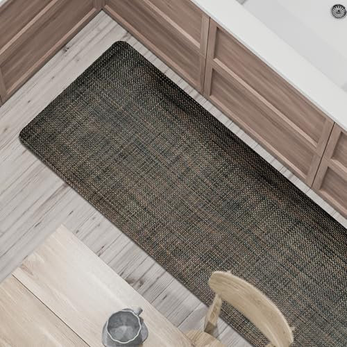 Comart - Tappeto Cucina Manhattan - Impermeabile - Antiscivolo - Antimacchia - PVC Intrecciato - Passatoia Effetto Metallico Cangiante - per Corridoio, Cucina e Bagno - Brown Chocolate - 50x140 cm