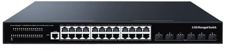 Hookurity Switch Ethernet aziendali Switch di Rete 2.5GbE a 24 Porte, Mega-Switch gestito L3 con 6 Porte 10G SFP+ Hub Internet Splitter 1U Montato su Rack