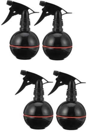 Baluue 2 Ensembles Rechargeable Salon De Bouteille À Jet Flacon Pulvérisateur Pour Cheveux Vaporisateurs D'huiles Essentielles Liquide Tuyau Pot Black Plastique 2 Pièces * 2