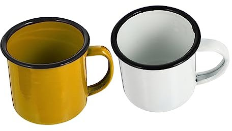 Garneck 2 Piezas copa de hierro taza de té de viaje tazas de café antiguas taza de camping de esmalte tazas de espresso tazas cafe vasos cafe vasos para el hogar tazas de té retro planchar