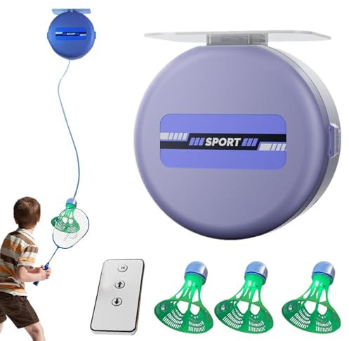 Renywosi Badminton-Trainingsgerät,Badminton-Trainingsgerät - Indoor-Badminton-Trainingshilfe | Einstellbarer Badminton-Einzelspieler-Rebound-Trainer, Badminton-Solo-Trainingsgerät für zu Hause