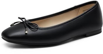DREAM PAIRS Damen Ballerinas Damen Flats Square Toe Ballet Flats Bequeme Casual Ballerina Flats Abendschuhe mit Schleife Geeignet
