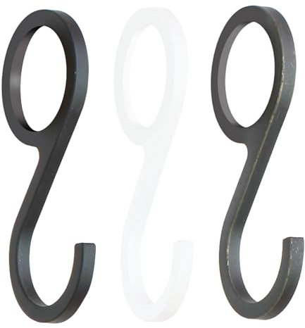 Natural Goods Berlin 5X Gard Hook Kleiderhaken Schwarz Metall - Kleine Haken zum Einhängen - S Haken für Kleiderstange - Fleischerhaken klein zum Aufhängen - Kleiderhaken Stange - Aufhängehaken