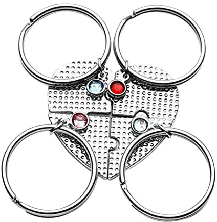 LIFKOME Herz-schlüsselring-puzzle-set Schmuck 2 Stück Modische Schlüsselanhänger Verziert Mit Steinen