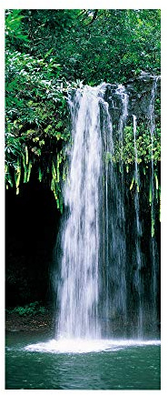 3d Türtapete Selbstklebend Wald Wasserfall B85 x H205cm Türposter Fototapete, Schlafzimmer Wohnzimmertür Aufzug Tür Aufkleber