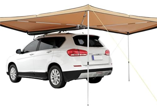 CQJJXKYC Zeltgarage Fahrzeugmarkise Höhe Einziehbare Auto-Seitenmarkise Automarkise mit Wasserdichter Passform LKW SUV Van Auto Carports