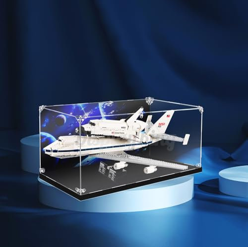 Vitrine en acrylique avec vis pour porte-avions Lego® Shuttle Carrier 10360 (ensemble Lego non inclus) (avec fond)