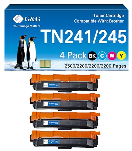 G&G Toner Kompatibel mit Brother TN-241 TN-245(Schwarz Cyan Magenta gelb)