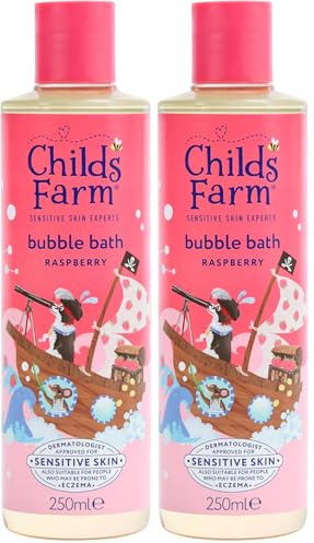 Childs Farm Kids Bubble Bath, Raspberry | Gently Cleanses & Soothes | Suitable for Dry, Sensitive Skin, 250ml (Pack of 2)