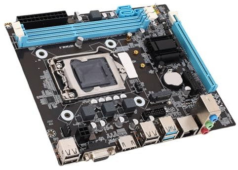 MRSTORY Scheda Madre da Gioco H81 Dual Channel DDR3 M.2 NVMe NGFF PCIe Slot LGA 1150 Micro ATX per Utenti Core E3