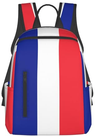 Mochila ligera con la bandera de Francia, elegante y duradera para viajes diarios, viajes, compras y escuela