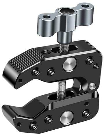 Abrazadera C ajustable con orificio de rosca de 1/4 3/8 Clip de montaje resistente para rellenos de brazos mágicos, soporte ligero, inserto de goma antideslizante