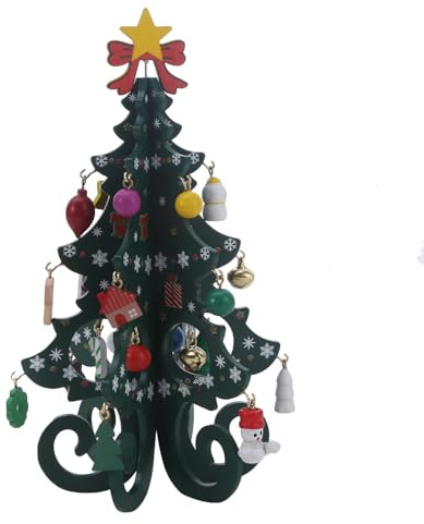 Albero di Natale in legno fatto a mano con ornamento facile da usare decorazioni per feste per casa ufficio decorazioni natalizie in legno amichevole da tavolo