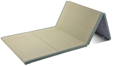NMGBRDM Japanische Traditionelle Tatami Matratze mit Natürlichem Grünen Rushgras, 4-Fach Tragbarer Futon, Bequemer und Atmungsaktiver Stoff für Bett/Meditation/Yoga/Zen(Size:100x200x3.5cm)
