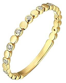 9K Gelbgold Ring Damen, Eheringe Diamant Def Kein Edelstein Größe 49 (15.6)