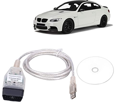 VINGVO K+DCAN Diagnosekabel für E Serie OBD2 USB Interface mit Schalter K DCAN Coding Kabel Fehlerauslesen Codierung Spiegel-Faltfunktion für E81 E82 E87 E88 E90 E60 E70 E71 E84 E89 E83 E91 E92 E93