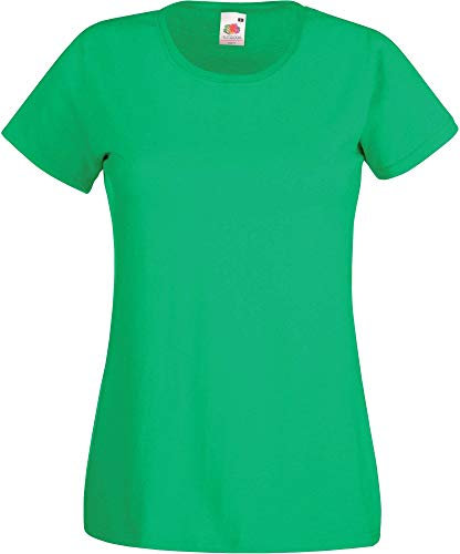 Fruit of the Loom Ladies Fit Valueweight Colours Short Sleeve Cotton T-Shirt, Green - Kelly Green, XX-Large
