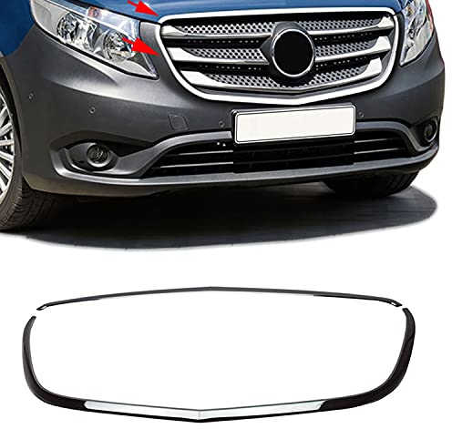 OMAC Kühlergrill Leisten Grillleisten kompatibel mit Mercedes Vito W447 2014-2019 2tlg Chrom