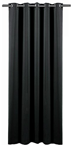 JEMIDI Vorhang Blickdicht lichtundurchlässig - Gardine mit Ösen Anbringung - Ösenschal Dekoschal Verdunkelungsvorhang - 100% Polyester lang
