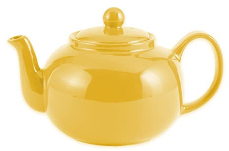 RSVP International Stoneware Teapot Collection, Microwave and Dishwasher Safe, 42 oz, Yellow