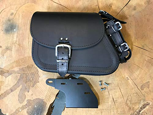 ORLETANOS Dyna Clean Black + Halterung für Schwinge kompatibel mit schwarz Schwingentasche Harley Davidson Dynabob Streetbob Lowrider Tasche Halter Bikertaschen Satteltaschen Seitentasche Fat Bob