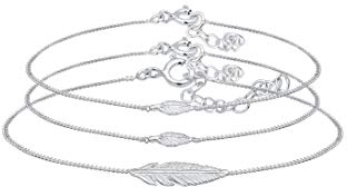 Elli Armband Damen Feder Boho Mutter Kind Panzerkette in 925 Sterling Silber