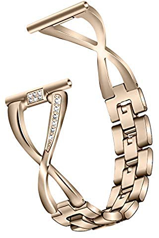 RuenTech Kompatibel mit Fossil Gen 4 Q Venture Hr Armband Bands Ersatz Edelstahl Armbänder Kompatibel mit Fossil Gen 4 Q Venture Hr Damen Armbands Metall (Gold)